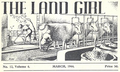 Land Girl magazine Heading March 1944