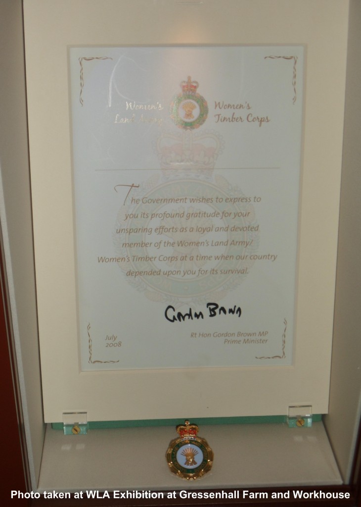 WLA Certificate From Gordon Brown