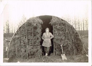 Lumber Jills (aka members of the Women's Timber Corps) at Culford Camp. Margaret Elizabeth Sutherland (nee Coldwell) at Culford Camp, Suffolk