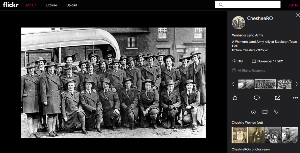 Cheshire Women's Land Army Rally at Stockport Town