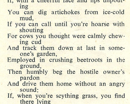 'If (with apologies to Rudyard Kipling), written by Land Girl A Hewlett (36110), published in the December 1942 edition of 'The Land Girl'