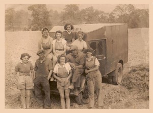 Talgarth Land Girls taking a break during spud picking. Tony Price's mother is the lady at the back of the photo. Source: Tony Price