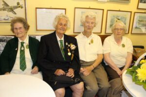 Evelyn Light, Doris Bradley, Gladys Marshall & Molly Paterson at the WLA Reunion at Romney Marsh Wartime Collection, Brenzett, Kent, 17 August 2014.