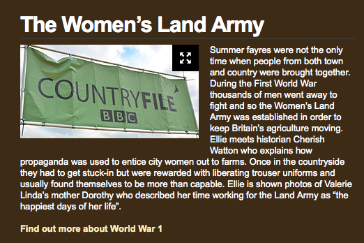 A description of the Women's Land Army feature on the Countryfile website.