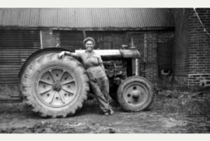 On the land- Noreen Copson, of Anstey, with her Fordson tractor at the War Agriculture Depot, in Syston, in 1941 Source: Leicester Mercury