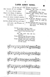 WW1 WLA Song 2 (to The British Grenadiers tune) Source: Women's Land Army LAAS Handbook, c.1917' Courtesy: Stuart Antrobus