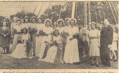 May Day Queen, 1945, Myra Griffiths, in Bedfordshire Courtesy of Stuart Antrobus.