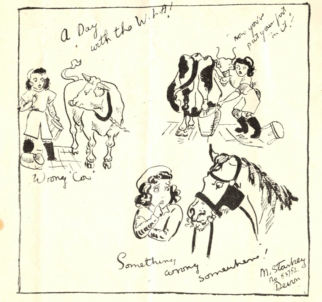 A Day with the WLA Cartoon Source: The Land Girl, May 1945, p.9.