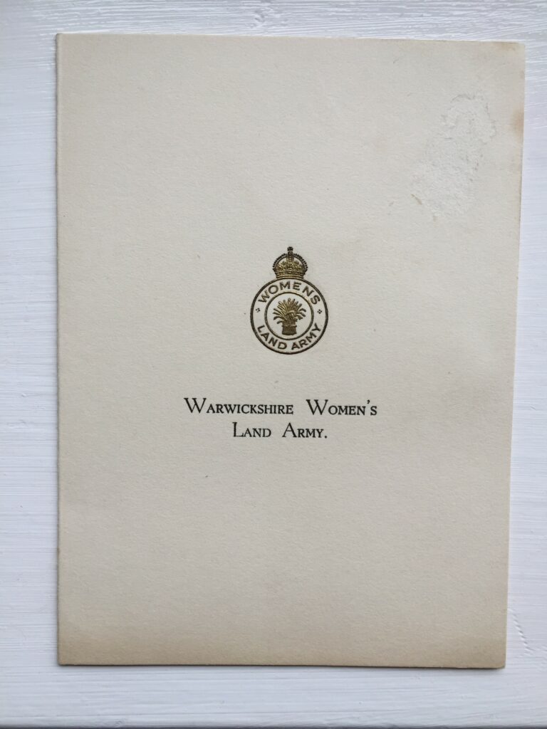 Warwickshire Women's Land Army Christmas Card Source: Catherine Procter Women's Land Army Collection