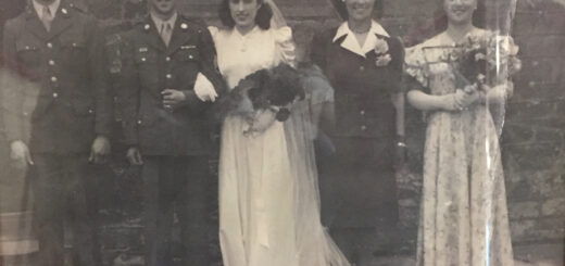 Monica Worboys, a Bedfordshire land girl, married American GI, Russell 'Hoots' Hooton, in 1945 and moved to the USA with her husband. She was one of 143 young women who married men from just this one American airfield at the end of the Second World War. This dress was donated to the 306 Bomb Group Museum, Thurleigh Airfield, Bedfordshire by the Hooton family.