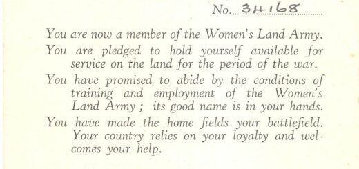 Women's Land Army Pledge Card