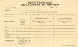 WLA Replacement of Uniform Page 1 Courtesy of Catherine Procter.