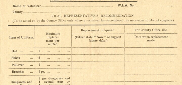 WLA Replacement of Uniform Page 1 Courtesy of Catherine Procter.