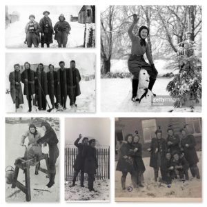 Land Girls and Lumber Jills Snow Collage