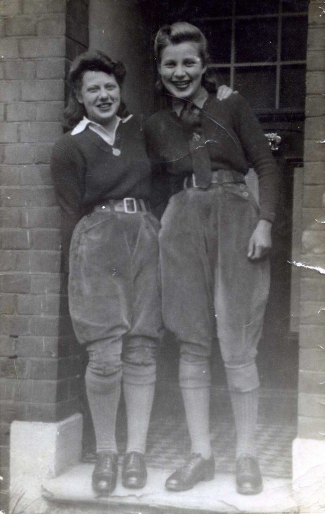 Mary Gibbs (on the left ) with Joyce, married name possibly Iverson.