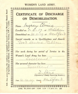 Certificate of Discharge on Demobilisation Source: Catherine Procter Collection