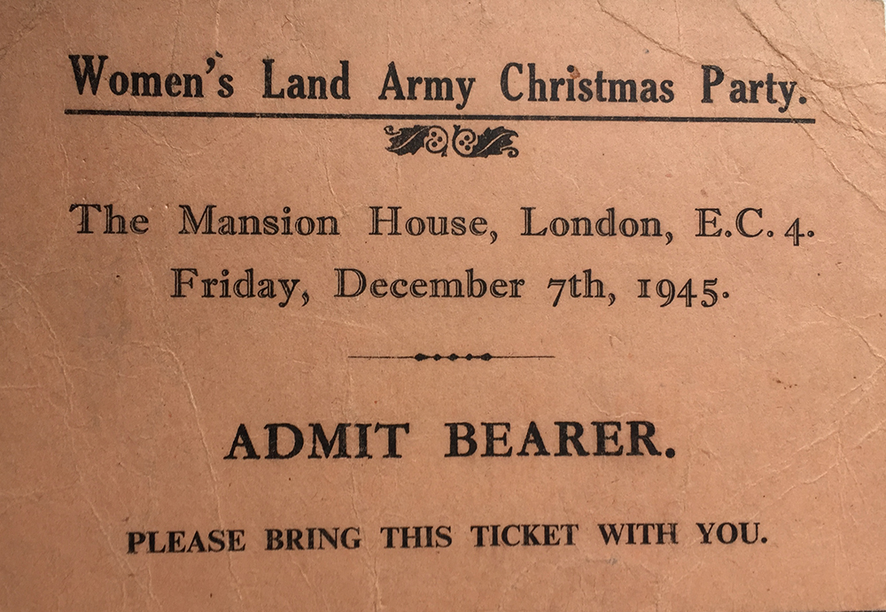 WLA Christmas Party Ticket 7.12.1945