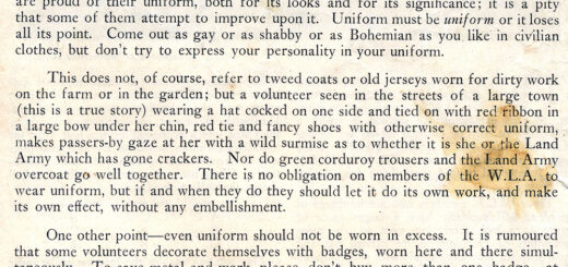 Uniformity - The Land Girl Advice