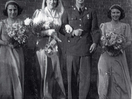 GI bride Eva Marriot marries Houston Johnson in Bedford in 1943.