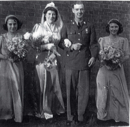 GI bride Eva Marriot marries Houston Johnson in Bedford in 1943.