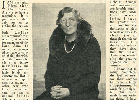 Lady Denman's message in the April 1940 edition of The Land Girl.