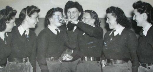 Land-girls-at-Potton-hostel-celebrate-success-in-an-inter-hostel-competition-in-1943