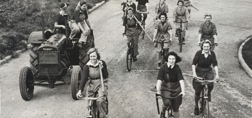 Land Girls on bikes: merrily we roll along