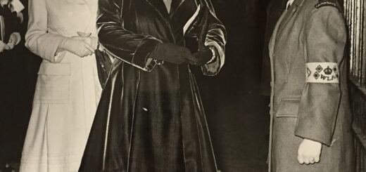 Queen talking to Land Girl at Harvest Festival in 1946