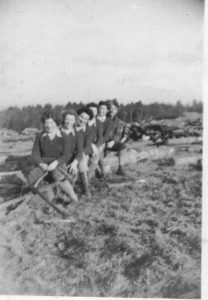 Gwyneth Mary Edwards and her friends Llanberis around 1943