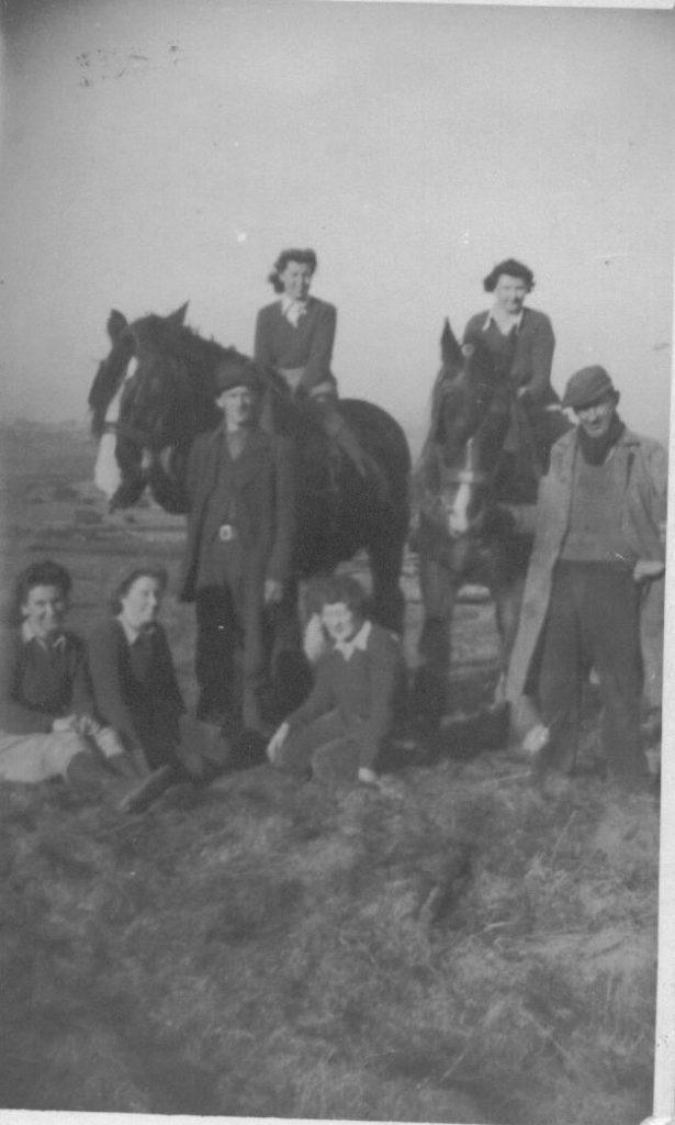 Gwyneth Mary Edwards (right on horse) on Vaynol Estate