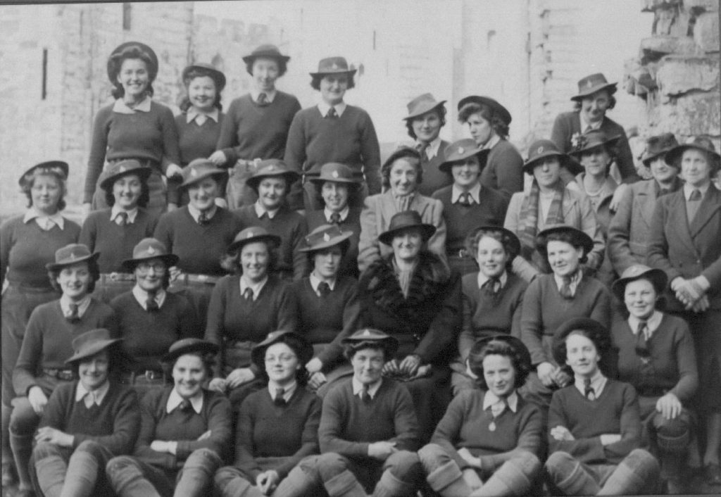 Gwyneth Mary Edwards with her WTC group Caernarfon around 1943