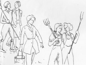 Land Girl drawings by a Buckinghamshire Land Girl