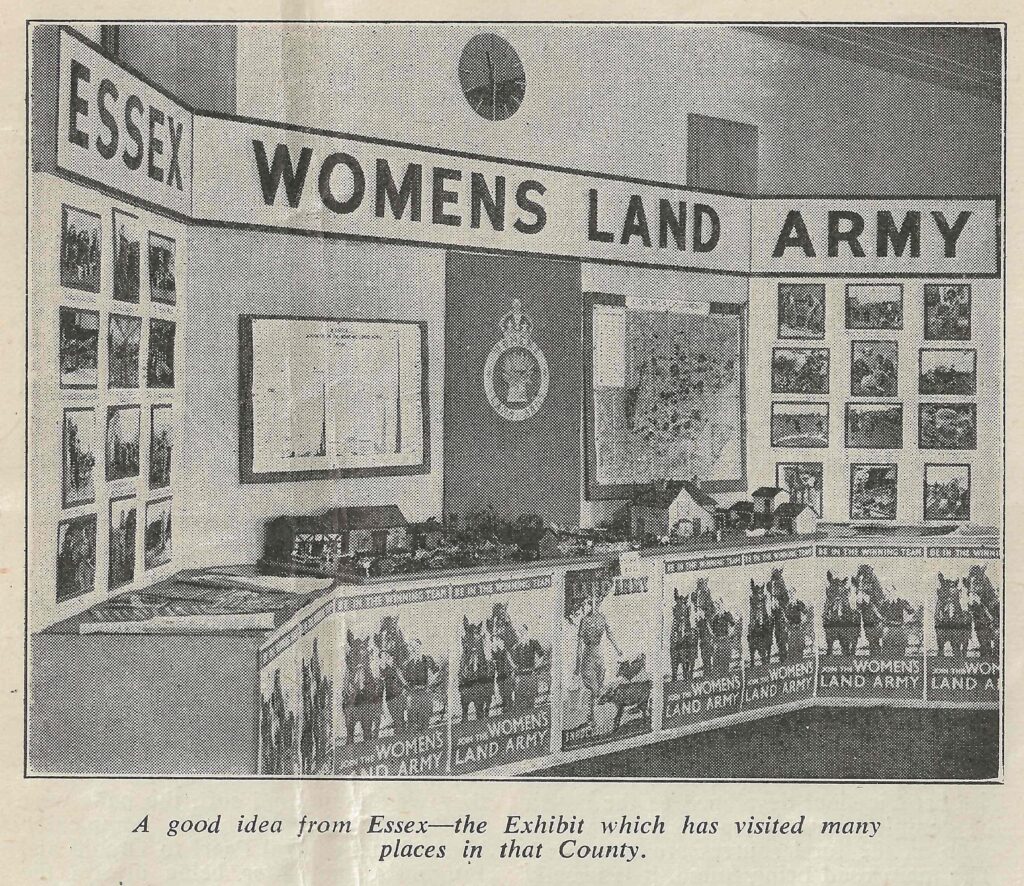 Recruitment stand for Essex Women's Land Army