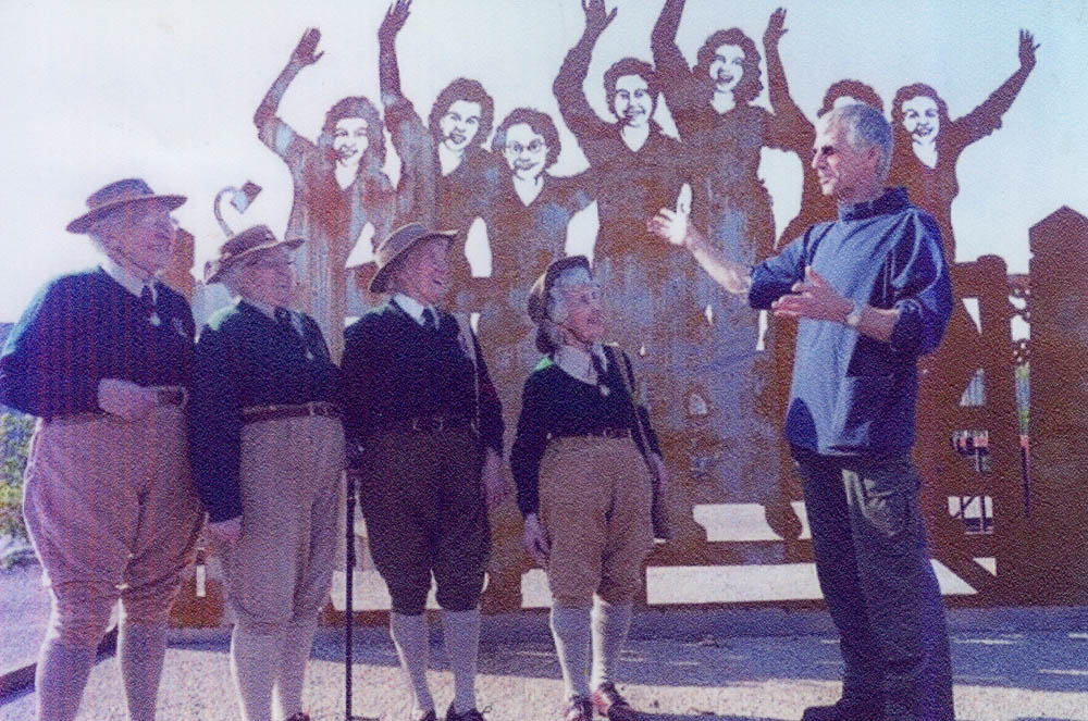 Iris Newbold and Muriel Berzins at Eden Camp