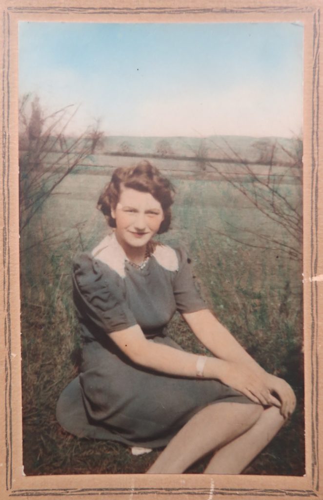 Dorothy Platts 1940, taken just before going into the land army at Pontefract)