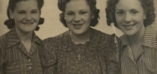 Edna Kitchen, Margaret Kitchen and Lilian Kitchen, three sisters in the WLA, July 1944