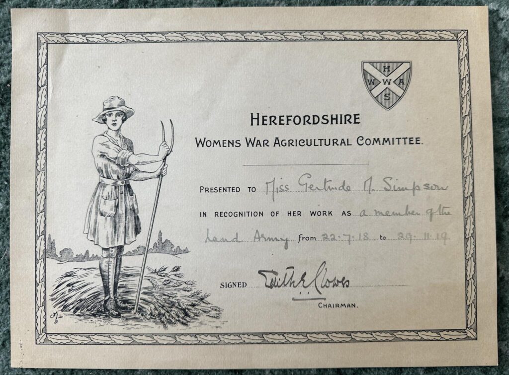 Gertrude Simpson Certificate