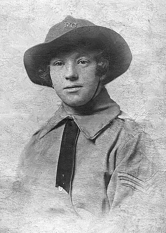 Jane Ann Markham (née Burt) in her Women's Forage Corps uniform.