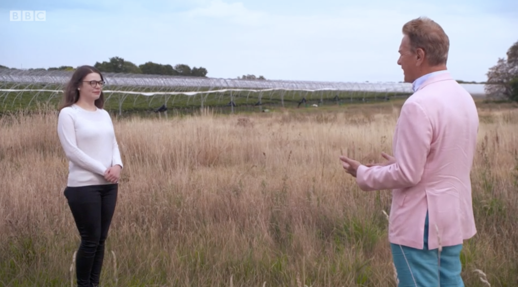 Cherish talking to Michael Portillo on Great British Railway Journeys