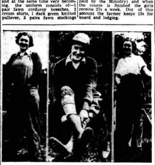 elfast-Telegraph-Friday-13th-June-1941-First-Land-Girl-in-Uniform-British-Newspaper-Library